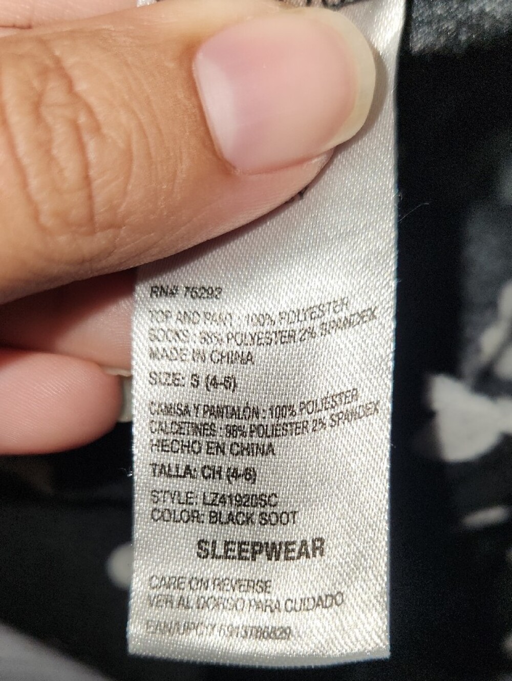 Mickey Black & White Mickey Head Pajama Set with Gold Script - Picture 5 of 10